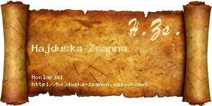Hajduska Zsanna névjegykártya